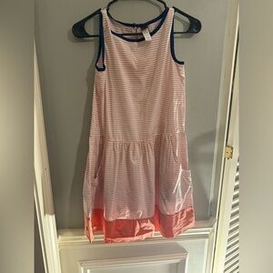 Tea Striped Coral and White Kids Dress